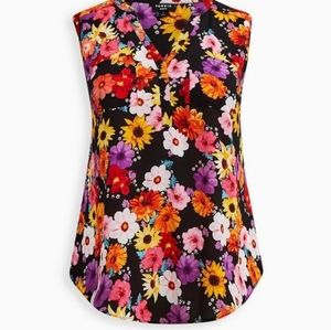 Torrid Harper Georgette Sleeveless Blouse Multicolor Bright Floral